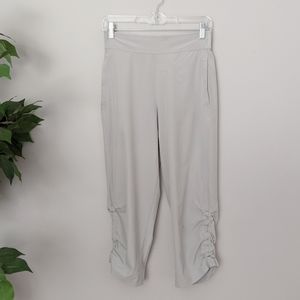 CALIA by Carrie Underwood Light Gray Track Pants with Ruched Ankles